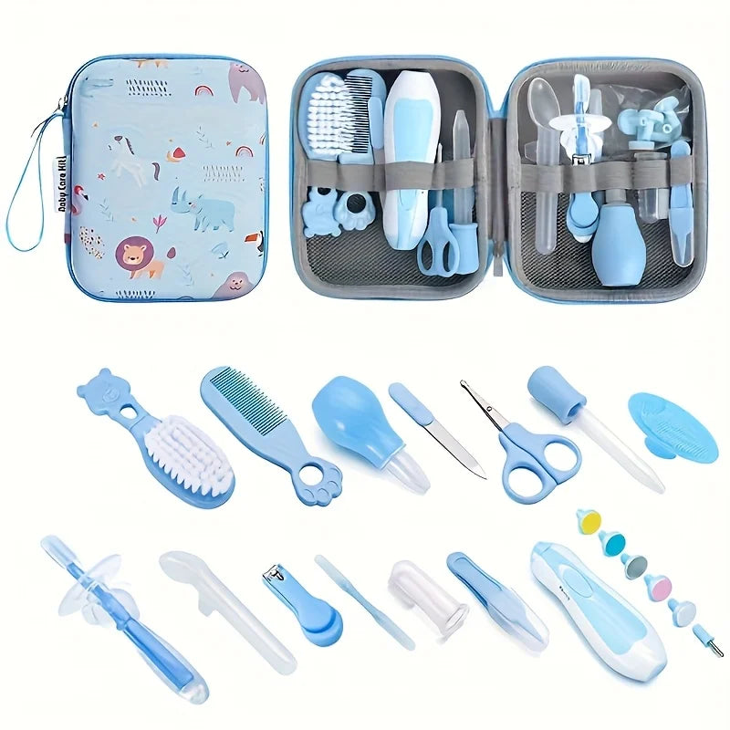 14pcs Healthcare Kit with Portable Case- Comprehensive Health & Grooming Set with Ear Spoon, Nail Clippers, Comb, Brushes & More, Perfect for Shower & Holiday Gifts, Accessories, Ideal for Daily Personal Care