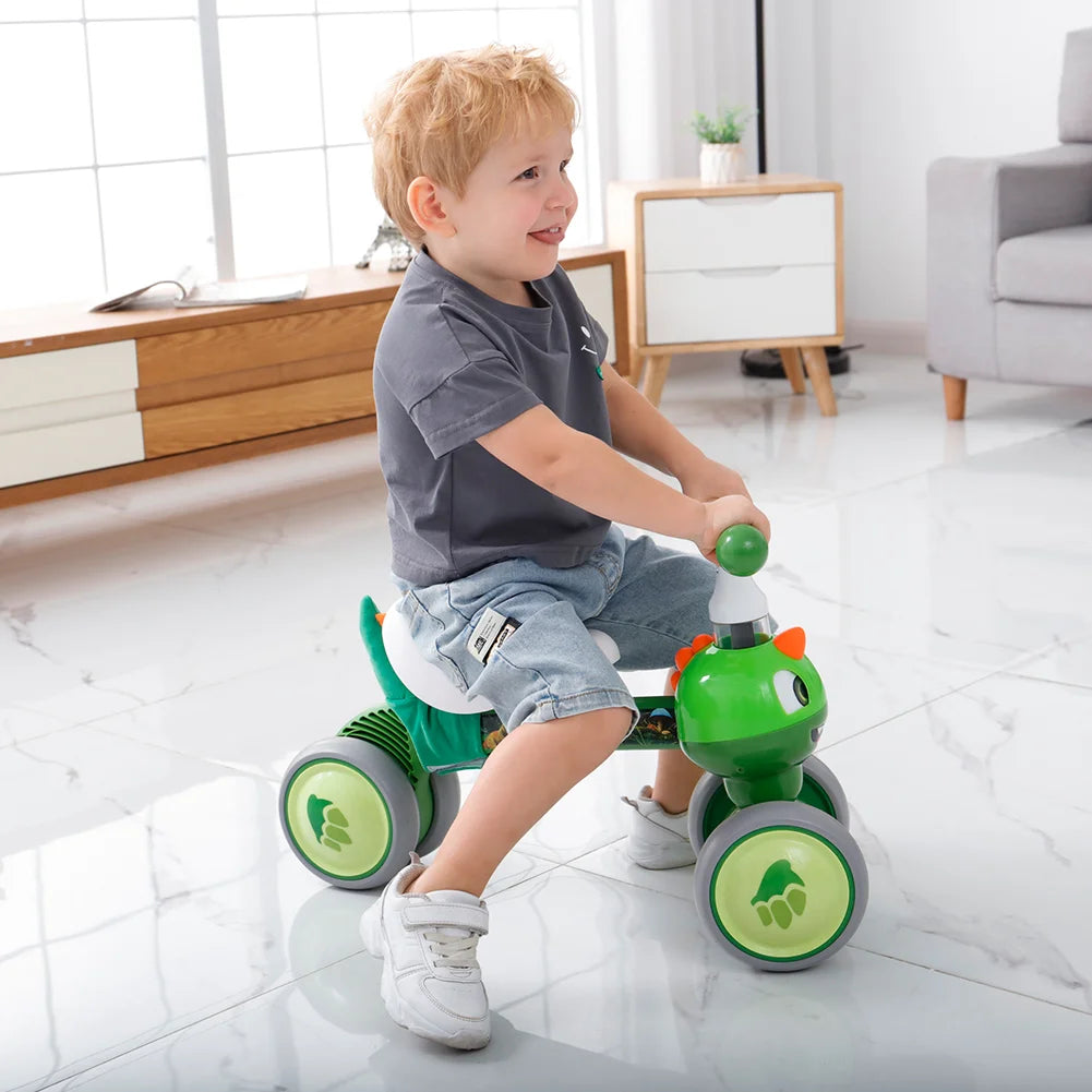 Baby Balance Bike 1 2 3 Years Old Boys Girls Toddler Ride on Toys for 1 Year Old Baby Trike Garden Toys 1st Birthday Gift for Girls Boys Bike Walker No Pedals (Dinosaur) No Pedal Trike and Walker for Kids. Safe Garden Play Ac