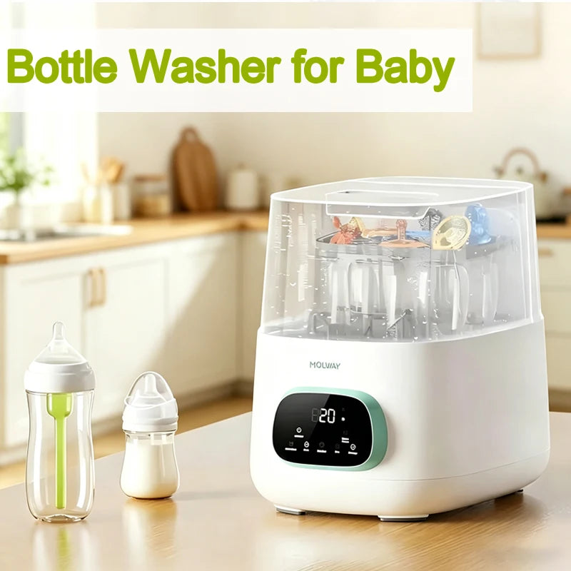 Baby Bottle Washer 4-in-1 Automatic Baby Bottle Cleaner Baby Bottle Care Machine Wash Sanitize And Dry 9 Smart Cleaning Modes