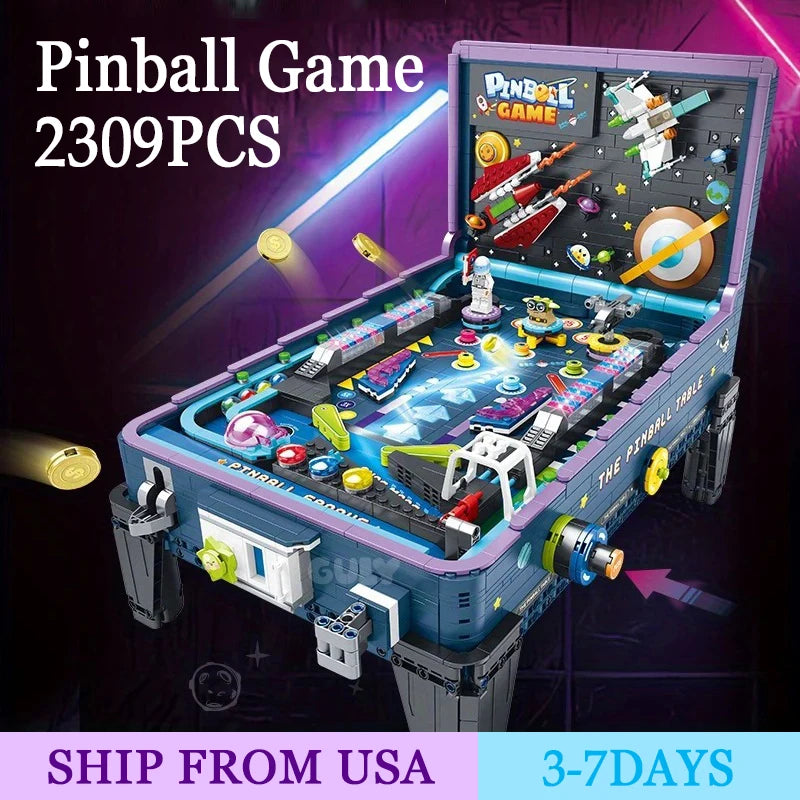 2309PCS Pinball Game Table Building Blocks Toys Model Assembly Board Games Machine Bricks Sets DIY Toys Kids Christmas Gifts