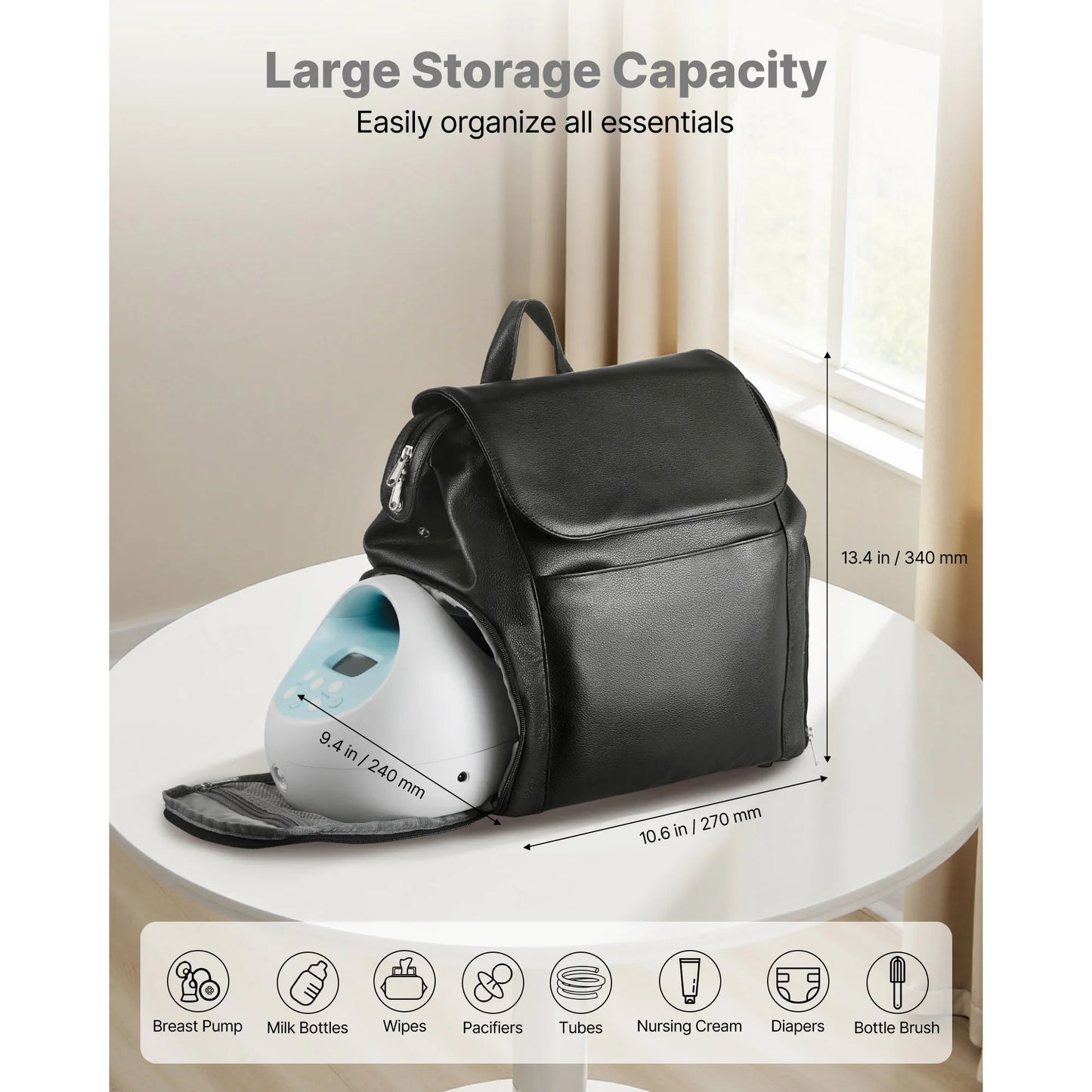 SucceBuy Breast Pump Backpack with Ice Pack Fits S1/S2 Pumping Accessories Portable Pump Carrying Case for Travel & Family Use