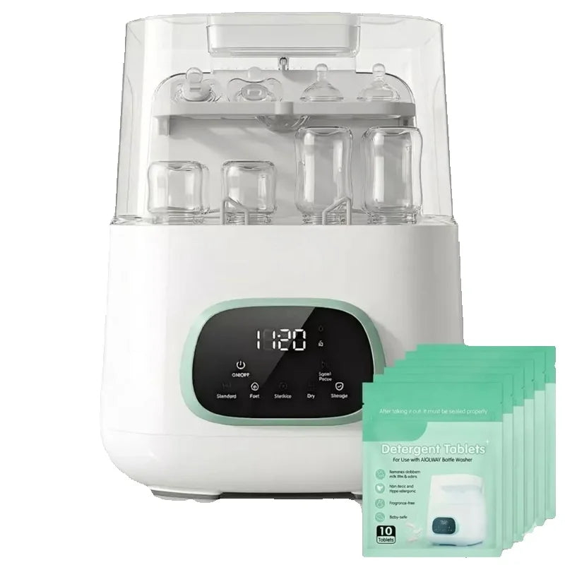Kmaier Baby Bottle Washer Sterilizer  Wash Sanitize And Dry 4-in-1 Automatic All in One, Large Capacity Bottle Washer for Bottles, Multiple Cleaning Modes,Nipples and Accessories