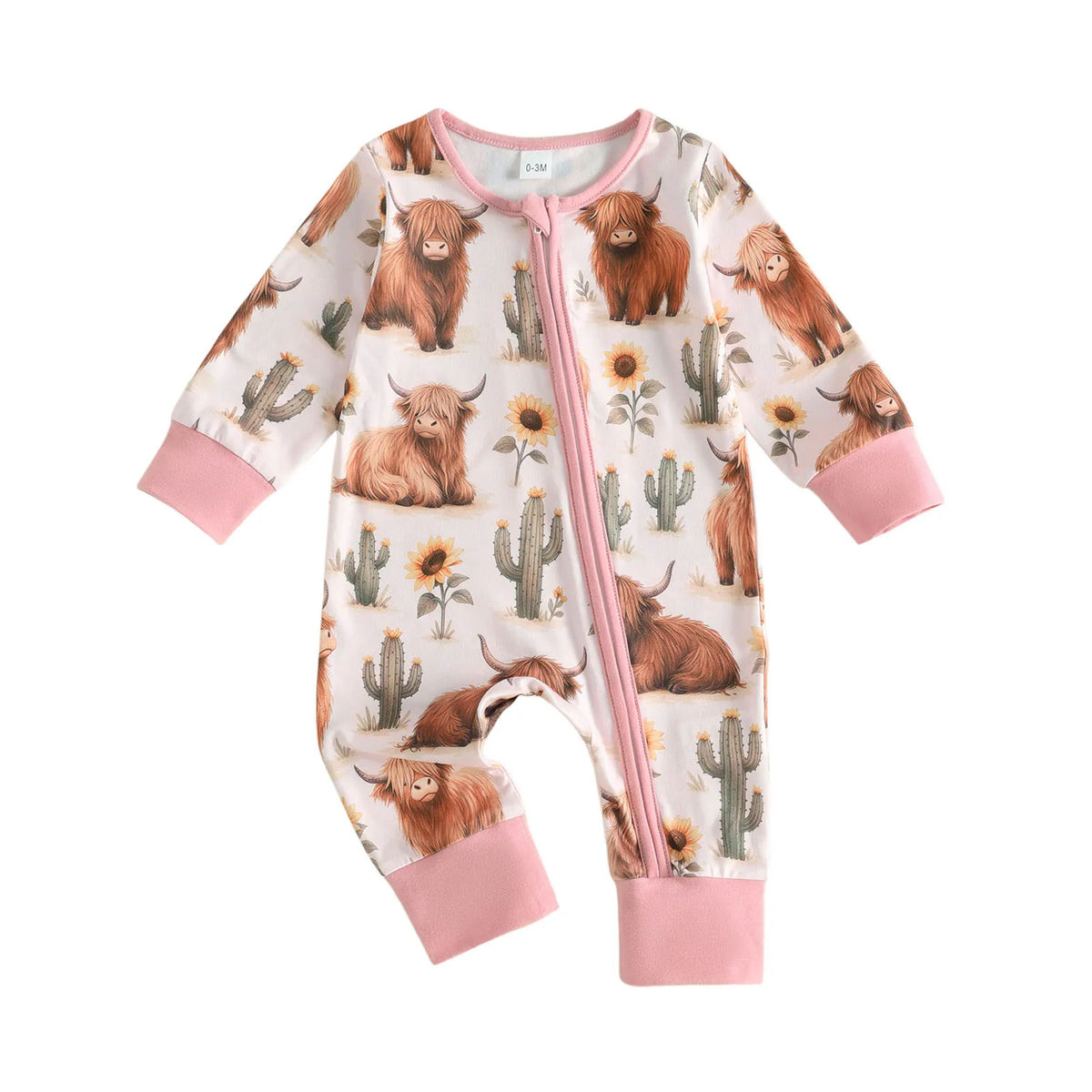 Sleeve Style Printed Fall Baby Girl Long Girl Printed-Zipper-Jumpsuit Romper Western Style Romper Lightweight