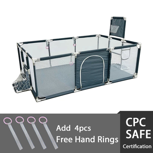 IMBABY New Playpen for Children Cartoon Baby Palypens Basketball Baby Playground Fence for Child Safety Barriers Baby Dry Pool