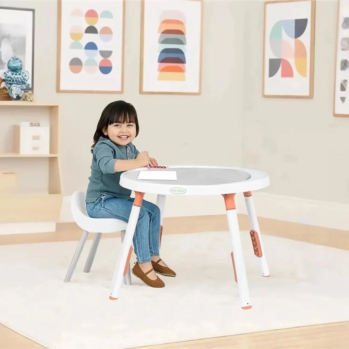 Baby 3-in-1 Activity Center & Jumper Table with 360° Rotating Seat & Removable Toys, Perfect for Infant Play & Entertainment