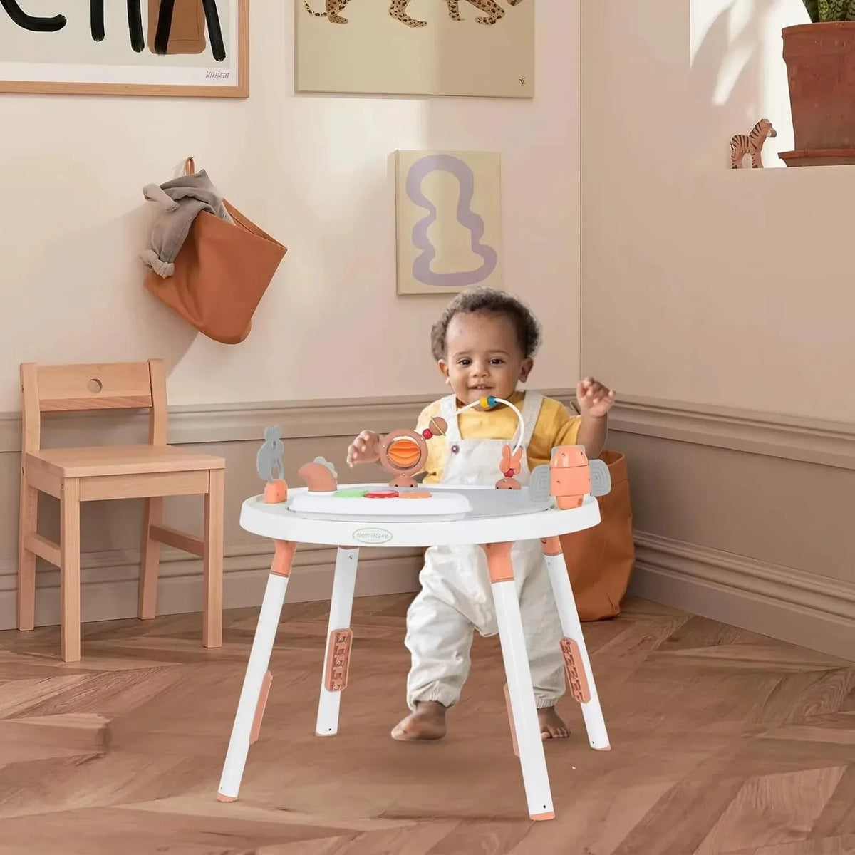 Baby 3-in-1 Activity Center & Jumper Table with 360° Rotating Seat & Removable Toys, Perfect for Infant Play & Entertainment