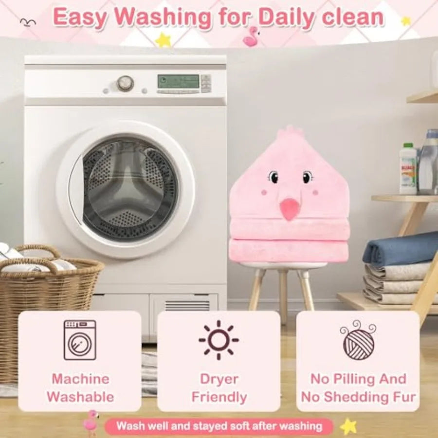 4 Pcs Baby Towels and Washcloths Set, Hooded Baby Towel, Soft and Absorbent Baby Bath Towels, 32x32 in Baby Towel with Hood and