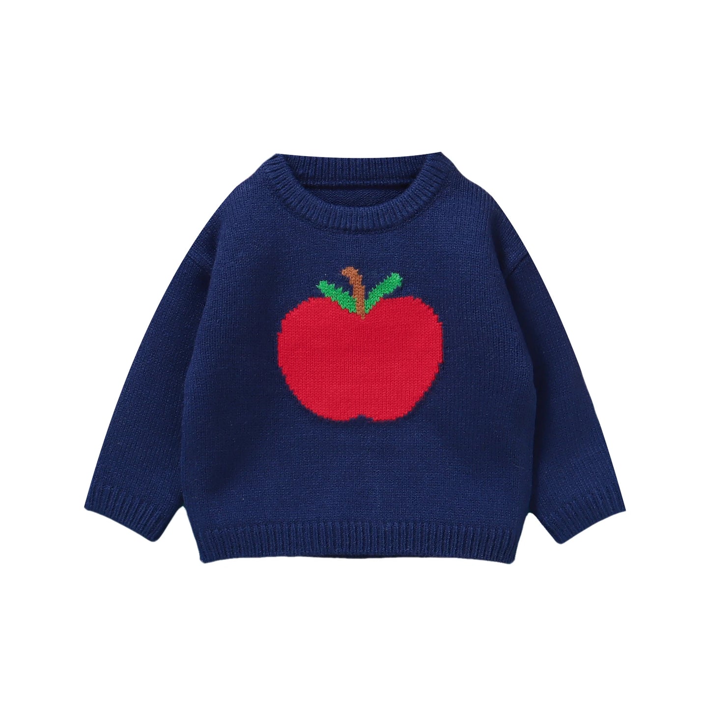 Infant Knitted Pullover Sweater Christmas Reindeer Snowman Embroidery Round Neck Warm Jumper Top for Baby Boy Girl