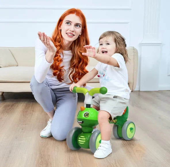 Baby Balance Bike 1 2 3 Years Old Boys Girls Toddler Ride on Toys for 1 Year Old Baby Trike Garden Toys 1st Birthday Gift for Girls Boys Bike Walker No Pedals (Dinosaur) No Pedal Trike and Walker for Kids. Safe Garden Play Ac