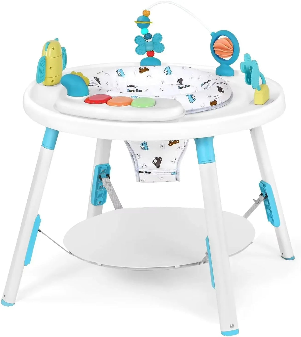 Baby 3-in-1 Activity Center & Jumper Table with 360° Rotating Seat & Removable Toys, Perfect for Infant Play & Entertainment