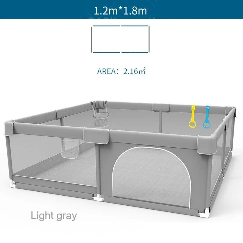 IMBABY Grey Corral for Baby with Protective Angle Baby Playground Quality Baby Crawling Fence Game Playpen for Children Playpen