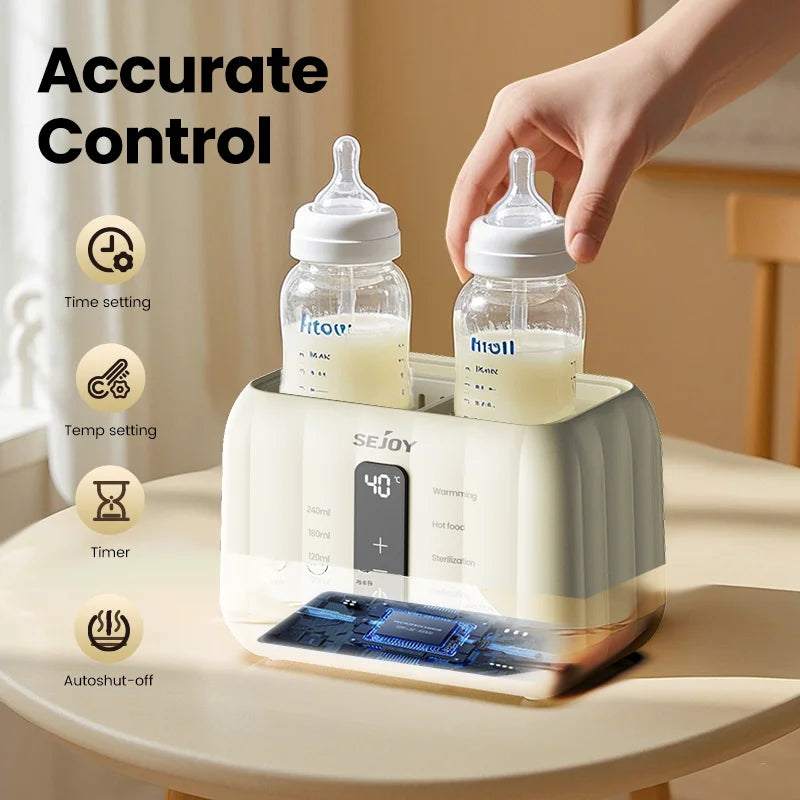 Double Baby Bottle Warmer Multi function Fast Baby,Baby Milk Warmer Food Heater with ACcurate Temperature Control Formula Water Warmer for Twins