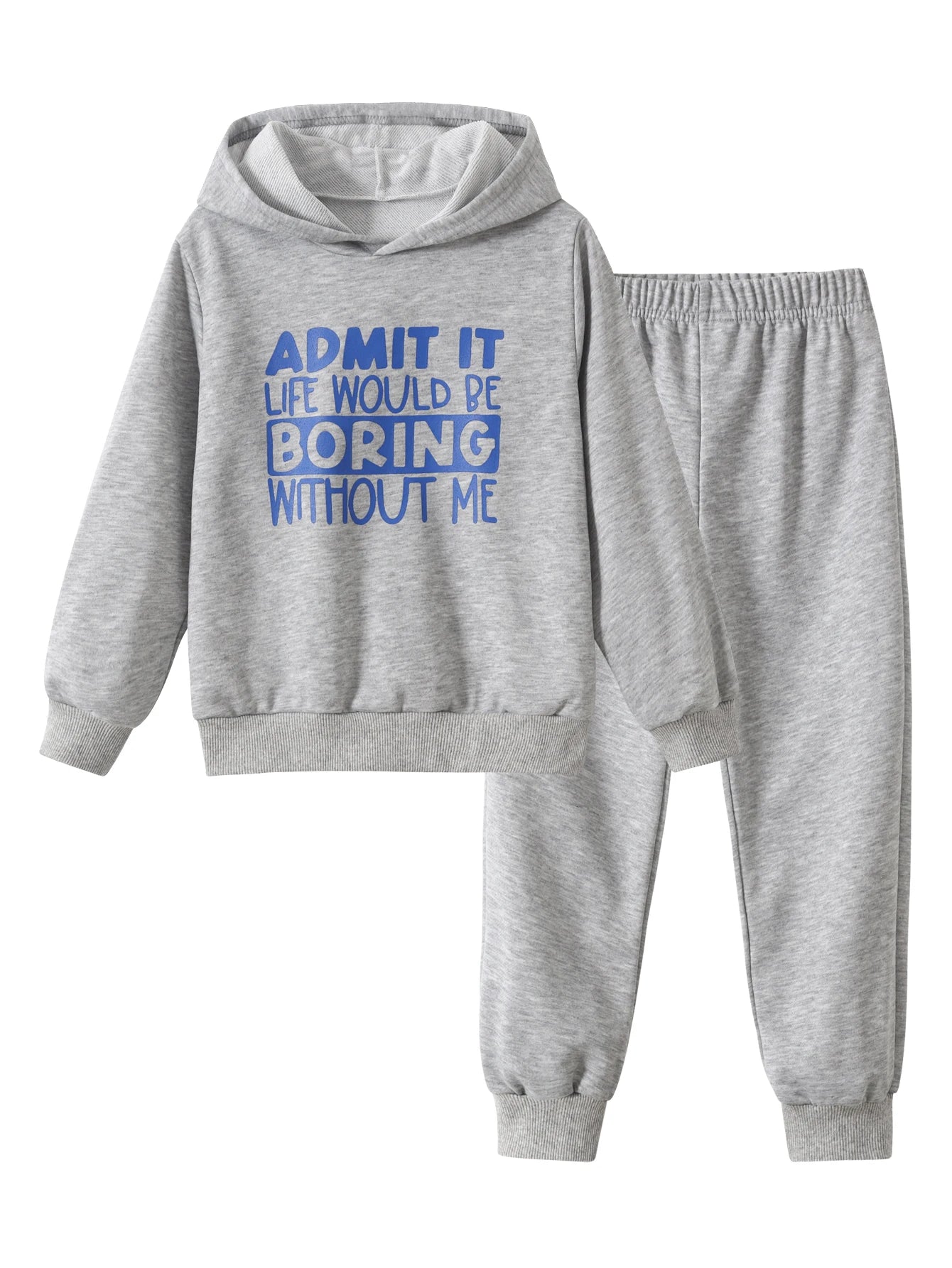 6 Pack Boys Hoodie Pants Set Long Sleeve Casual Outfit Autumn Winter Comfort Playwear Children Fashion Wear