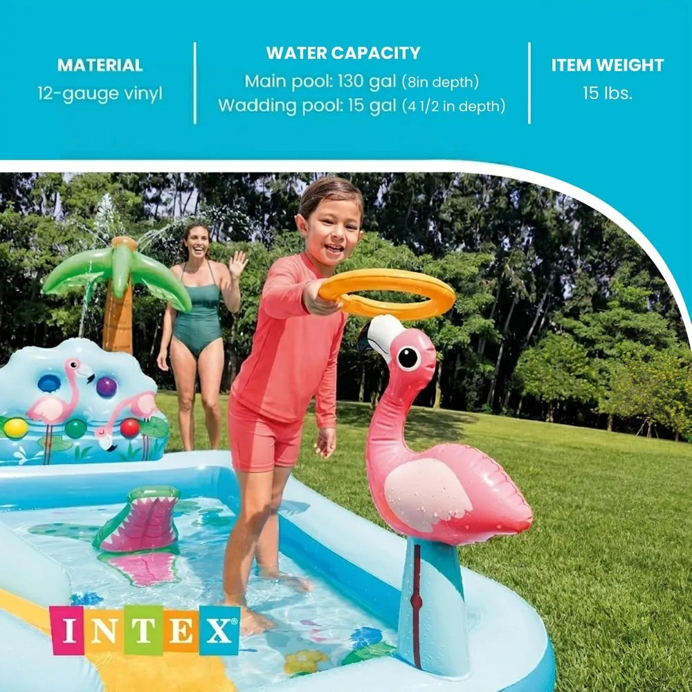 Inflatable Jungle Adventure Kids Water Slide and Splash Pad - Outdoor Play Center for Backyard Fun