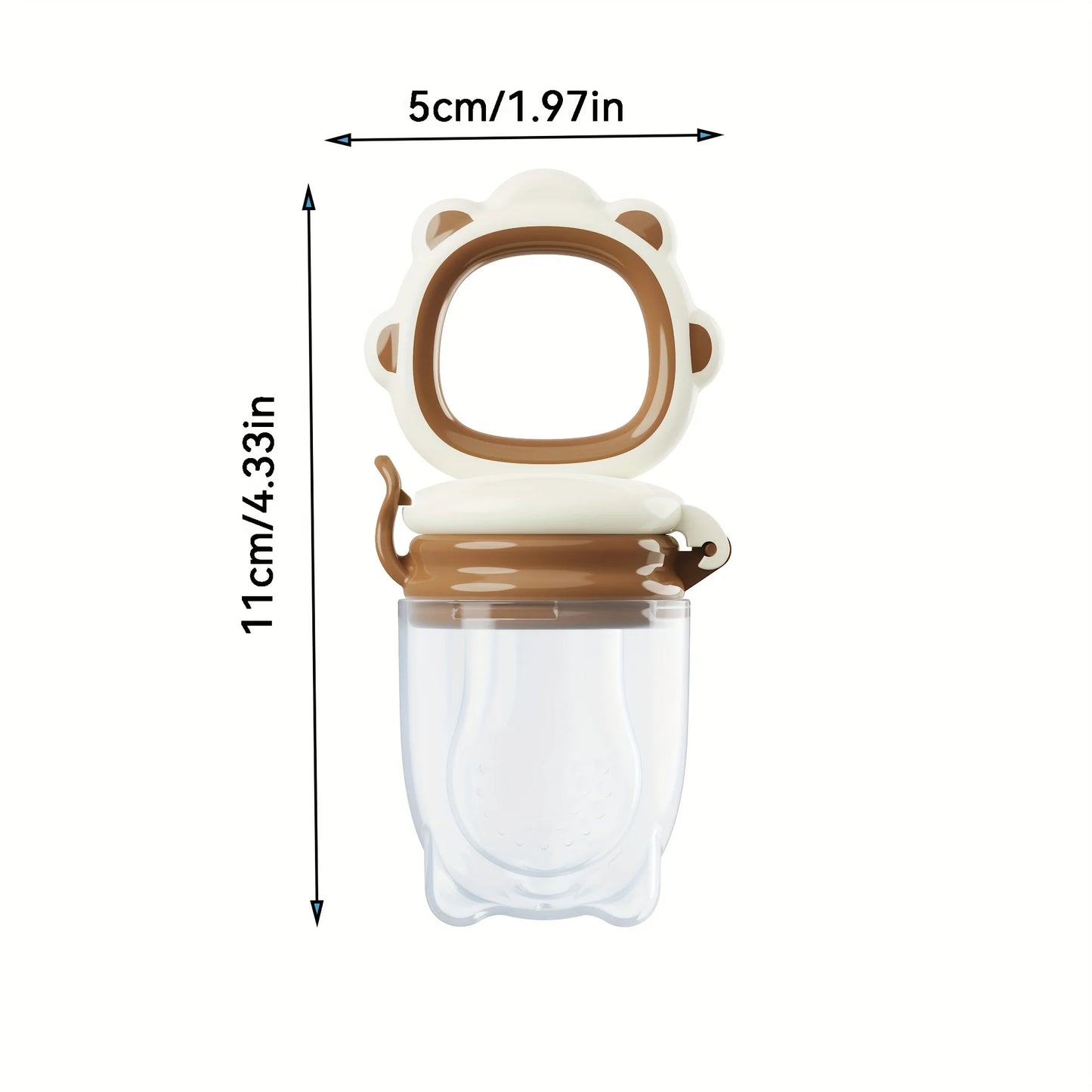 Baby Fruit & Vegetable Feeder with Silicone Mesh, Cartoon Lion Fresh Food Feeder Pacifier, Juice Feeding Teething Utensils