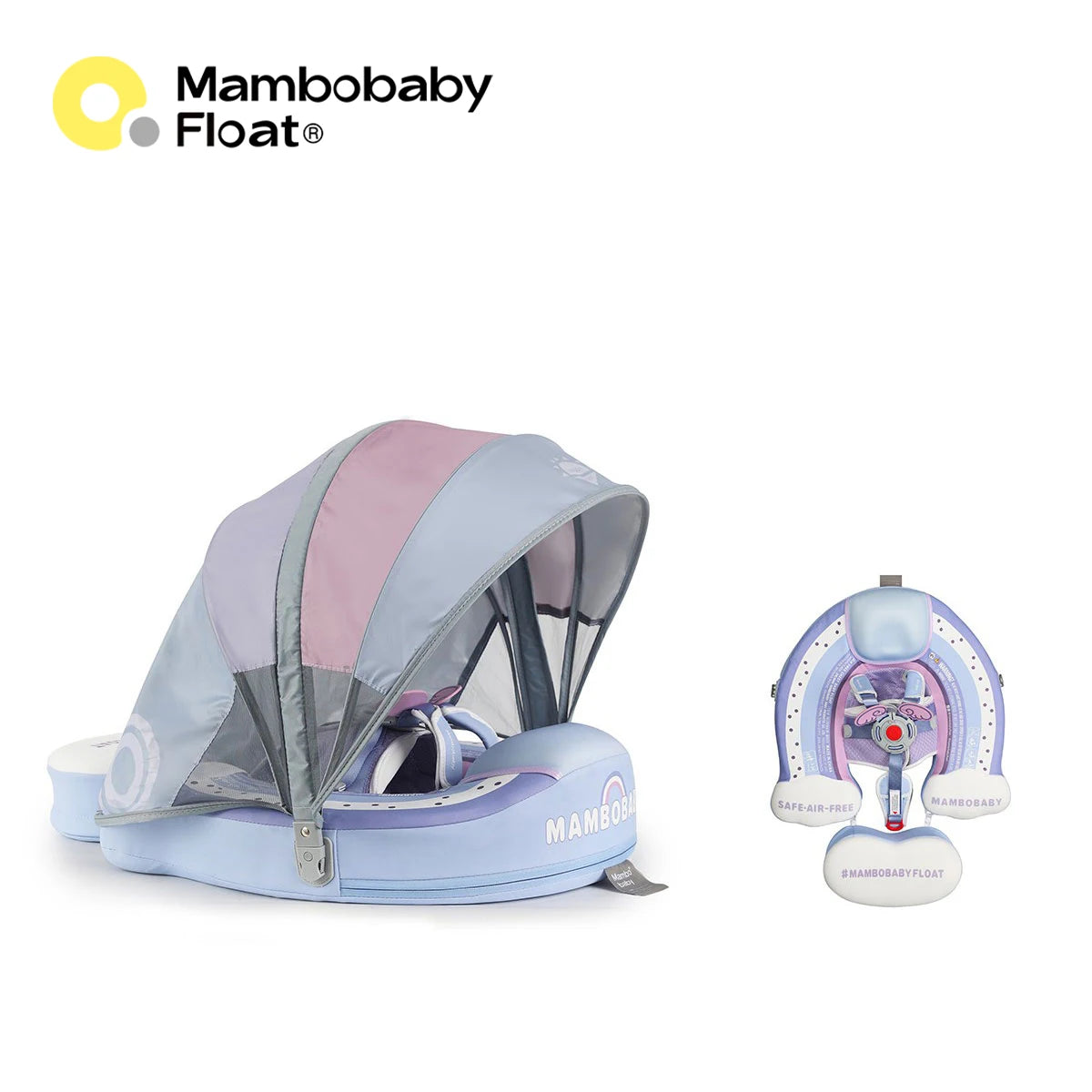 Mambobaby Float Cool Shade, No Sunburn Comfort Skin-friendly Design ST:  New York 3-24 Month B503-143-W-Z Air-Free Chest Float with Sunshade Canopy  Baby Swimming Ring Toddler Pool Float Infant Swim Circle Infant Fiber Ring 1