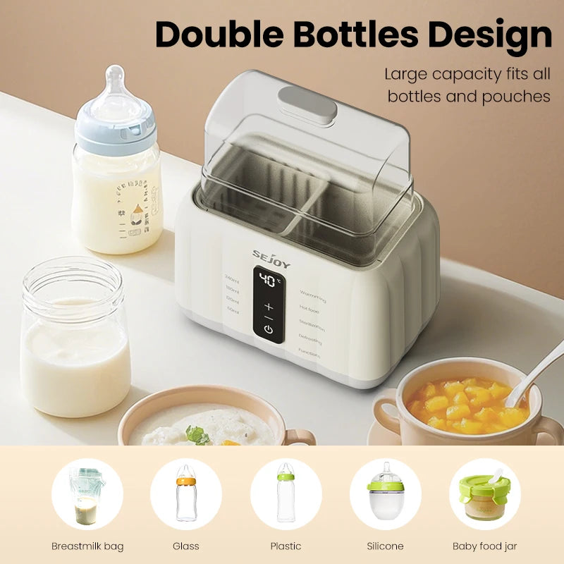Double Baby Bottle Warmer Multi function Fast Baby,Baby Milk Warmer Food Heater with ACcurate Temperature Control Formula Water Warmer for Twins