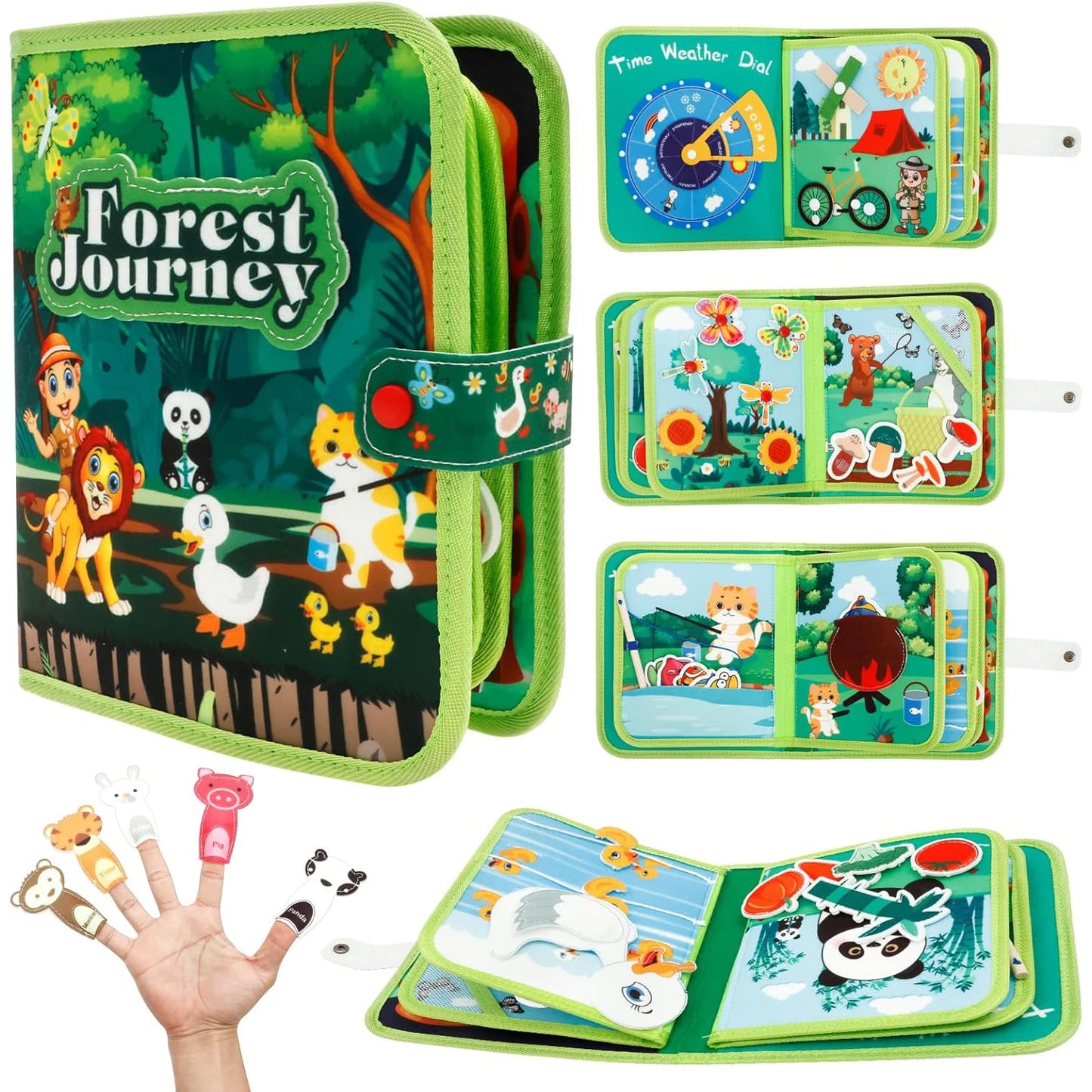 Children's baby early education intelligence learning baby toys felt learning board, busy board, busy book, cloth book, including life skills, alphabet, numbers, shapes colors, animals, weather, toddler travel toys, birthday