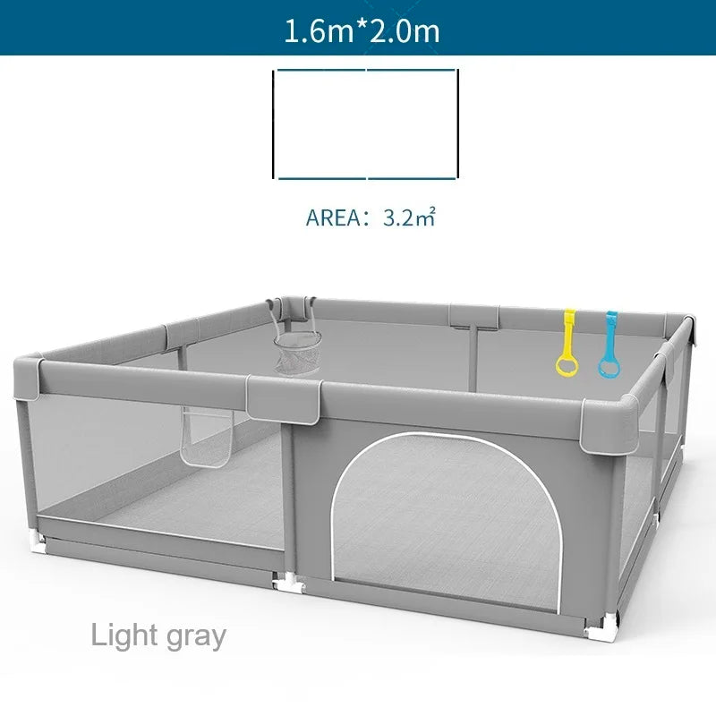 IMBABY Grey Corral for Baby with Protective Angle Baby Playground Quality Baby Crawling Fence Game Playpen for Children Playpen