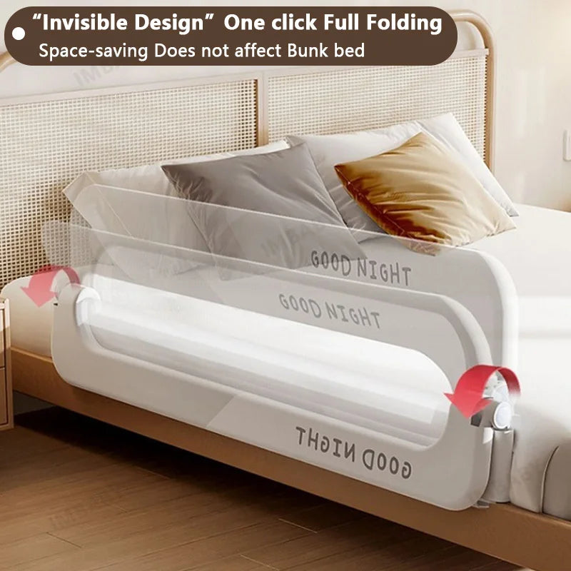IMBABY Bed Guardrail Fully Folded Baby Safety Bed Barrier Preventing Falls Bed Safety Rails Bedroom Baby Sleeping Safety Fence