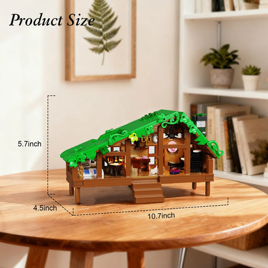 Folk Cabin Building Blocks Set Forest Cabin House Bricks Toys Christmas, Birthday Gifts for Girls Adult (664 PCS)