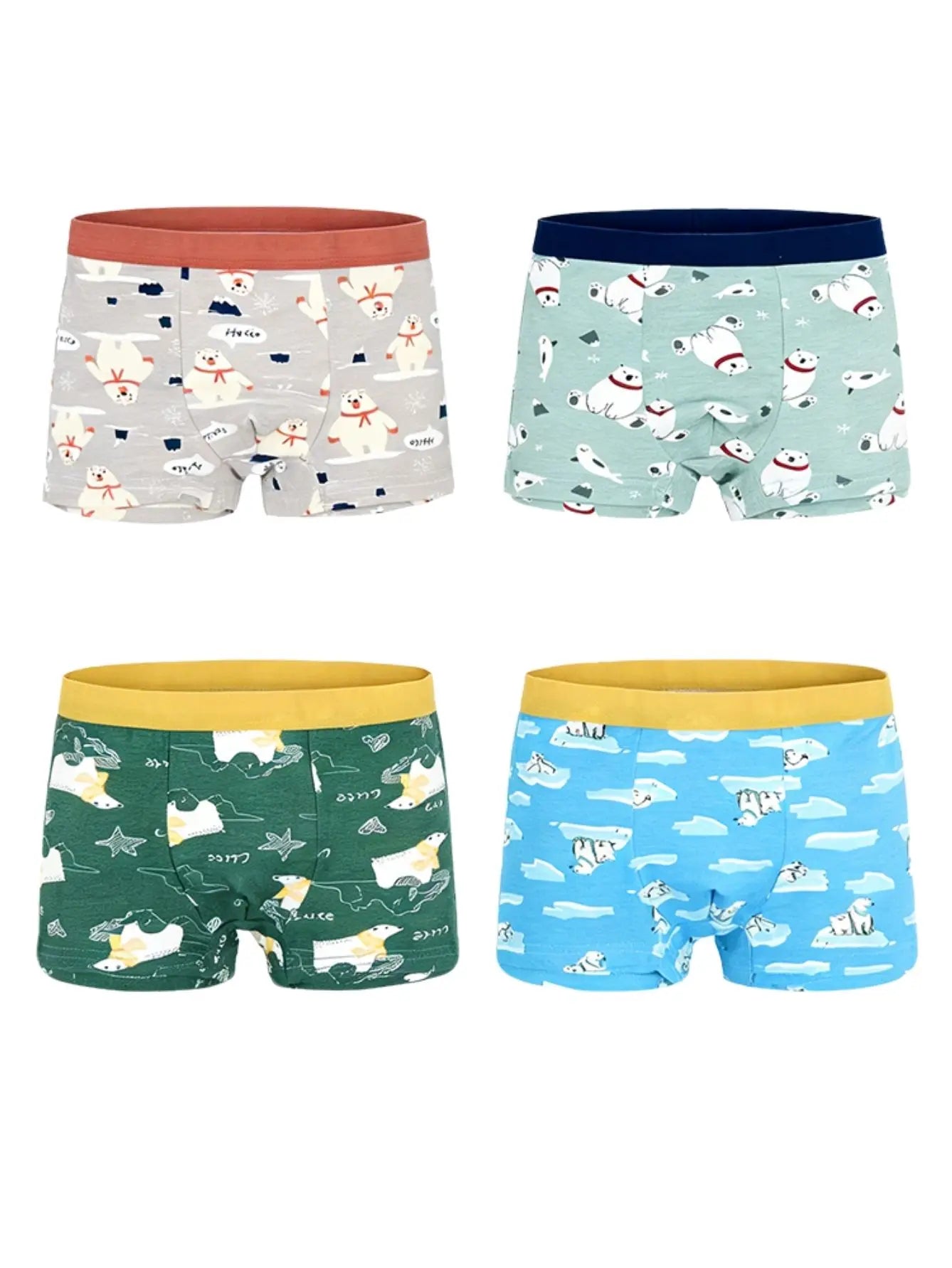 Kids Boys Cotton Underwears 12 Pack, Soft Boxer Briefs With Non-Roll Waistband, Cute Dino Print Undies For School & Daily Play