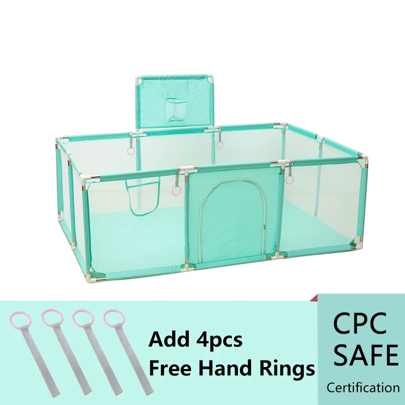 IMBABY New Playpen for Children Cartoon Baby Palypens Basketball Baby Playground Fence for Child Safety Barriers Baby Dry Pool