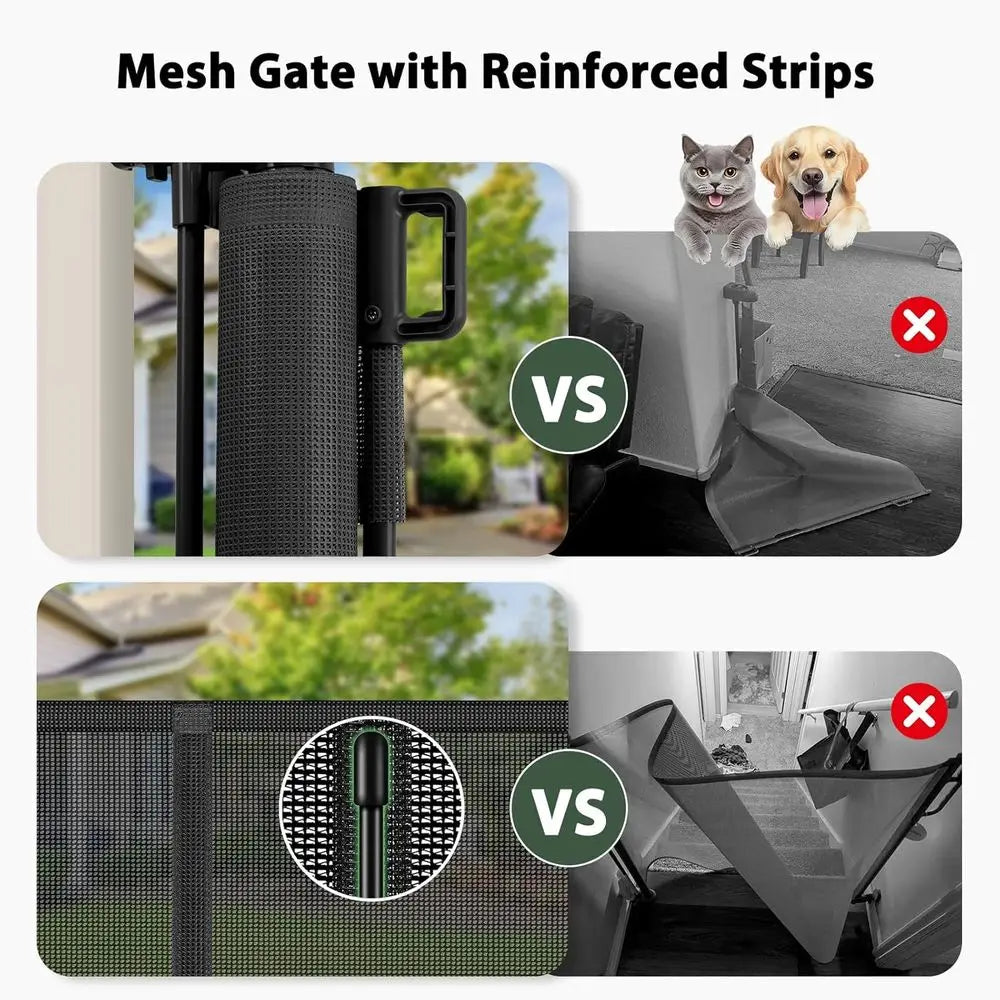 250" Reinorced Extra Wide Baby Gate Retractable Dog Gate, 21t Extra Long Baby Gate Retractable Gates or Dogs, 48" Extra Tall Pet