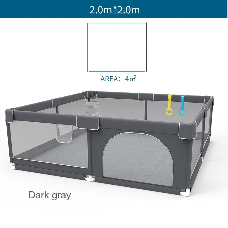 IMBABY Grey Corral for Baby with Protective Angle Baby Playground Quality Baby Crawling Fence Game Playpen for Children Playpen