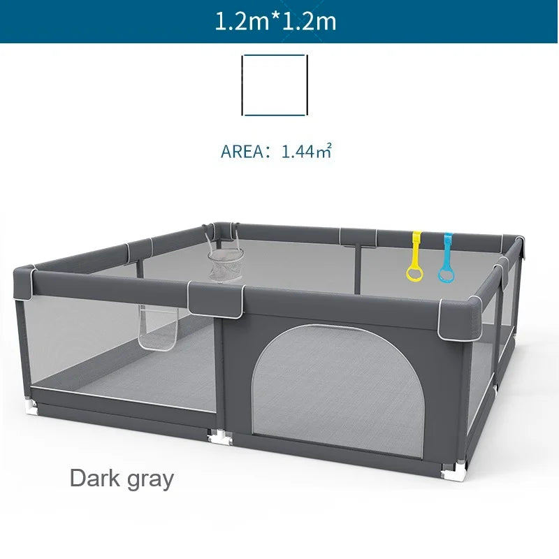 IMBABY Grey Corral for Baby with Protective Angle Baby Playground Quality Baby Crawling Fence Game Playpen for Children Playpen