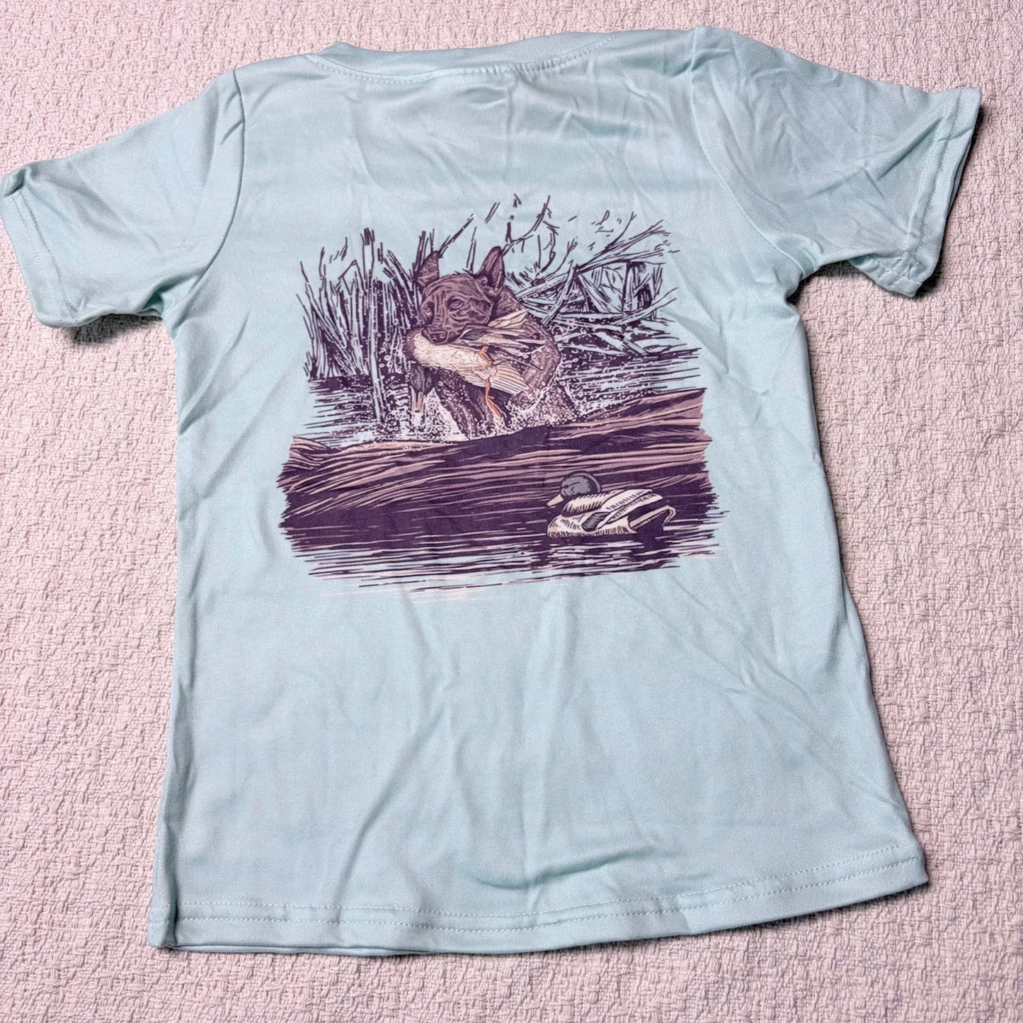 Baby Boys Short Sleeve Tee Shirt Western Hunting Theme with Dog Deer Ducks Design Sibling Matching Tops for Kids