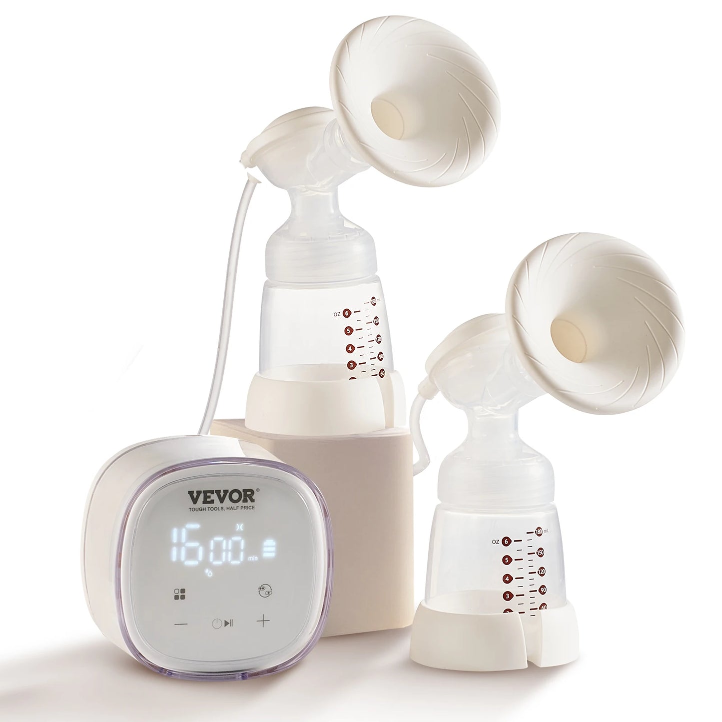 SucceBuy Breast Pump Portable 2800mAH Rechargeable Double Electric Breast Pumps Anti-Backflow Breastfeeding Pump w/ LED Display