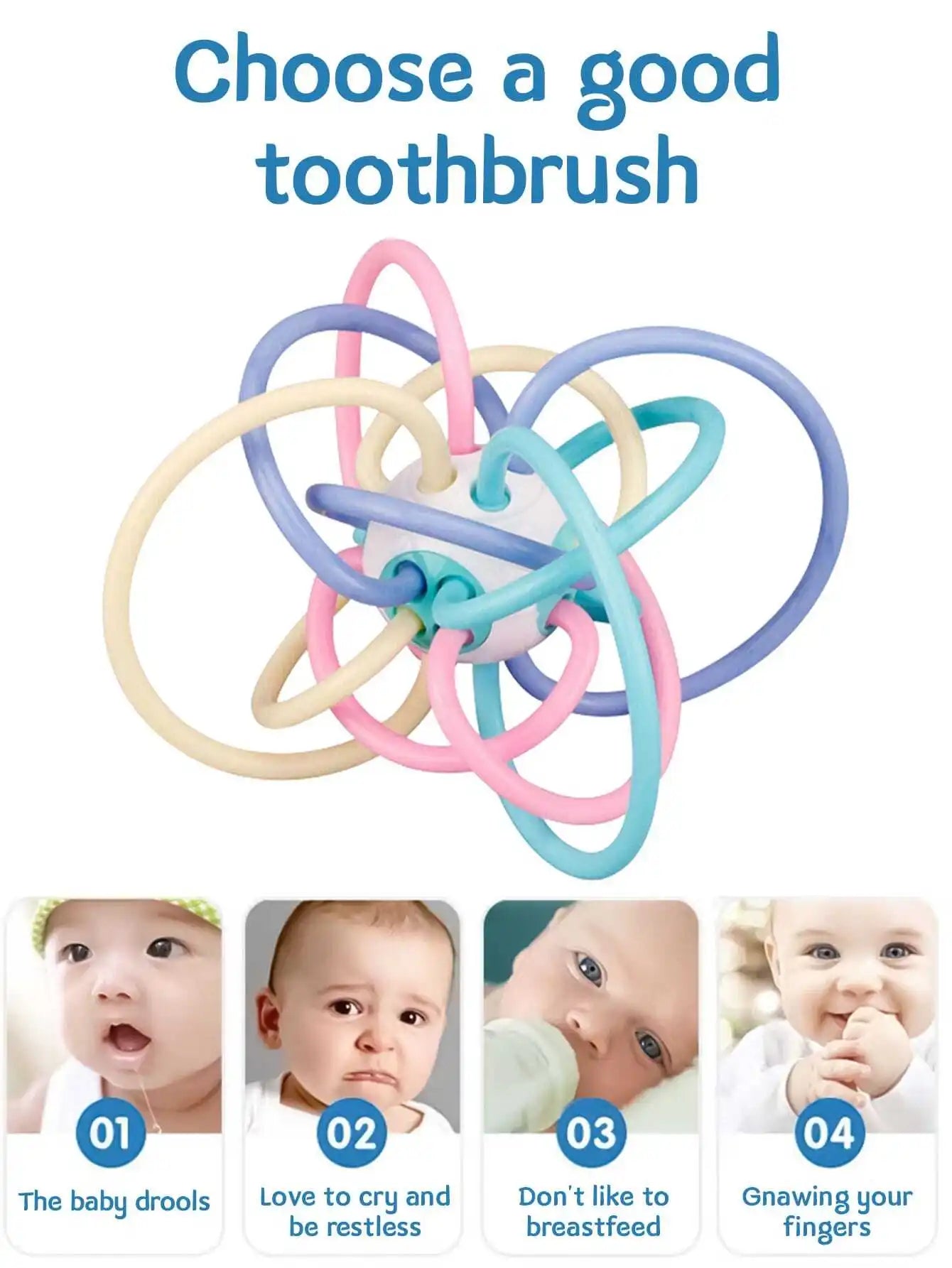 Baby Sensory Teething Teether Toys  Teething Toys For Babies 0-6 Months | Baby Teething Toys 6 To 12 Months Baby Teething Ball T