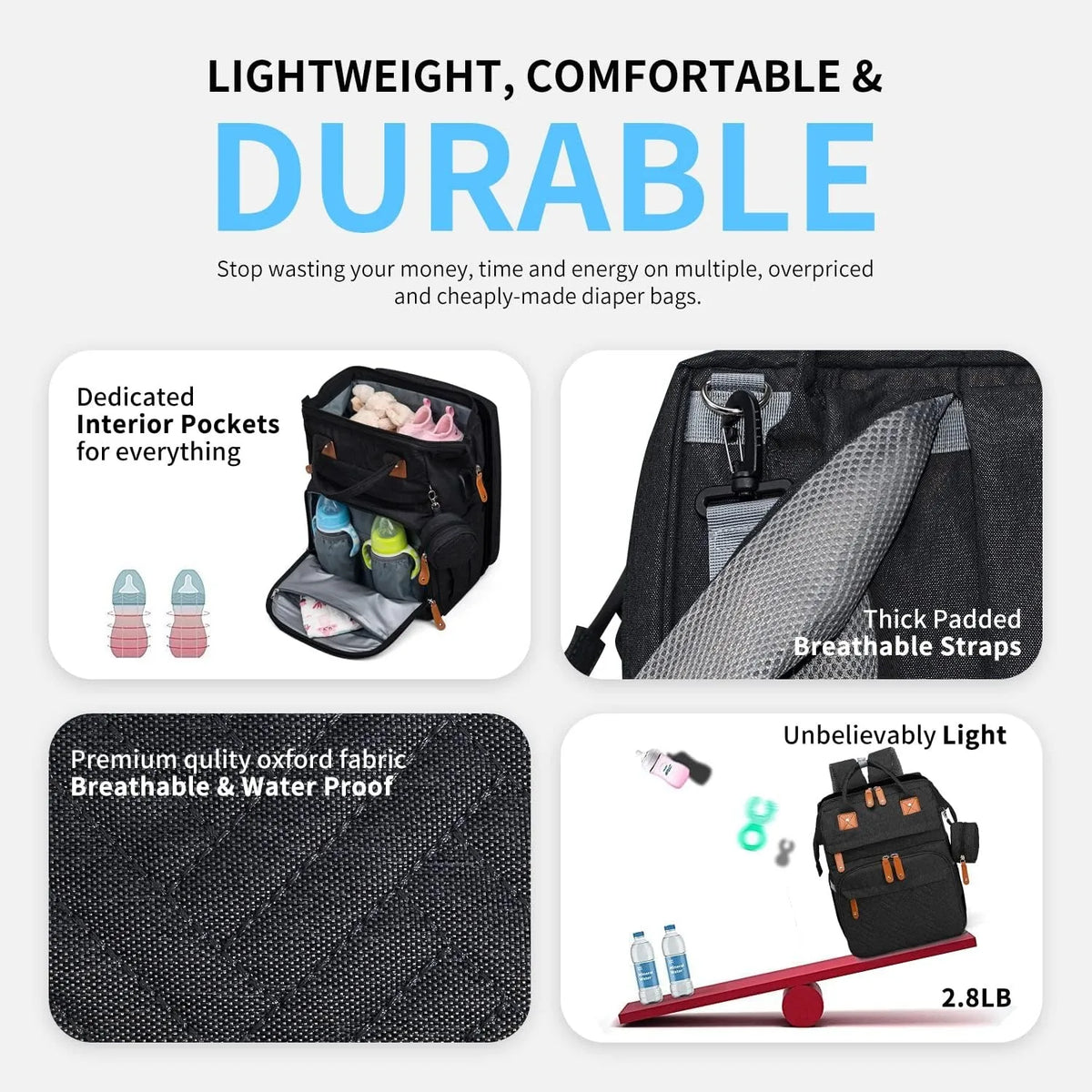 Diaper Bag Folding Bed, Multi-purpose Changing Bag with Carrier And Insulated Bottle Pocket, Diaper Backpack for Boys And Girls, Gift for Mom And Dad