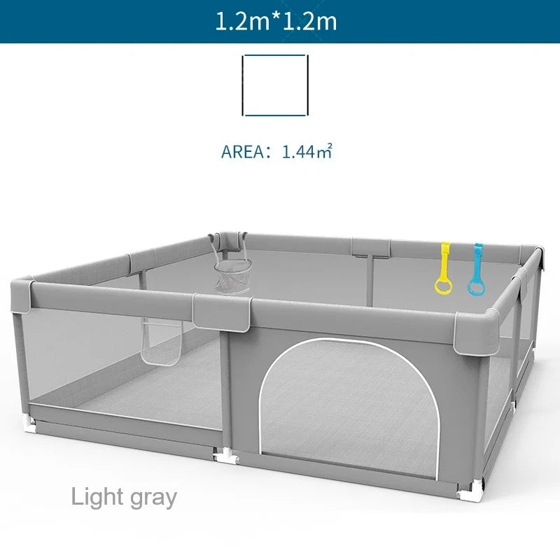 IMBABY Grey Corral for Baby with Protective Angle Baby Playground Quality Baby Crawling Fence Game Playpen for Children Playpen