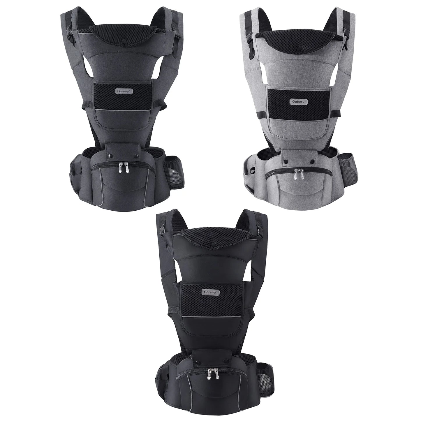 13 In 1 Baby Growth Carrier Newborn to Toddler 0-44 Lbs Ergonomic Infant Carrier with Removable Plate Safety Reflective Strips