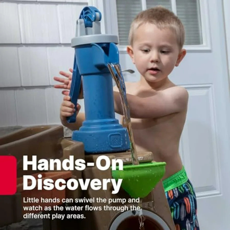 Step 2 Pump Splash Discovery Pond Water Table Water Sensory Activity Pool Summer Outdoor Toys 10 Piece Toy Accessories for Todd