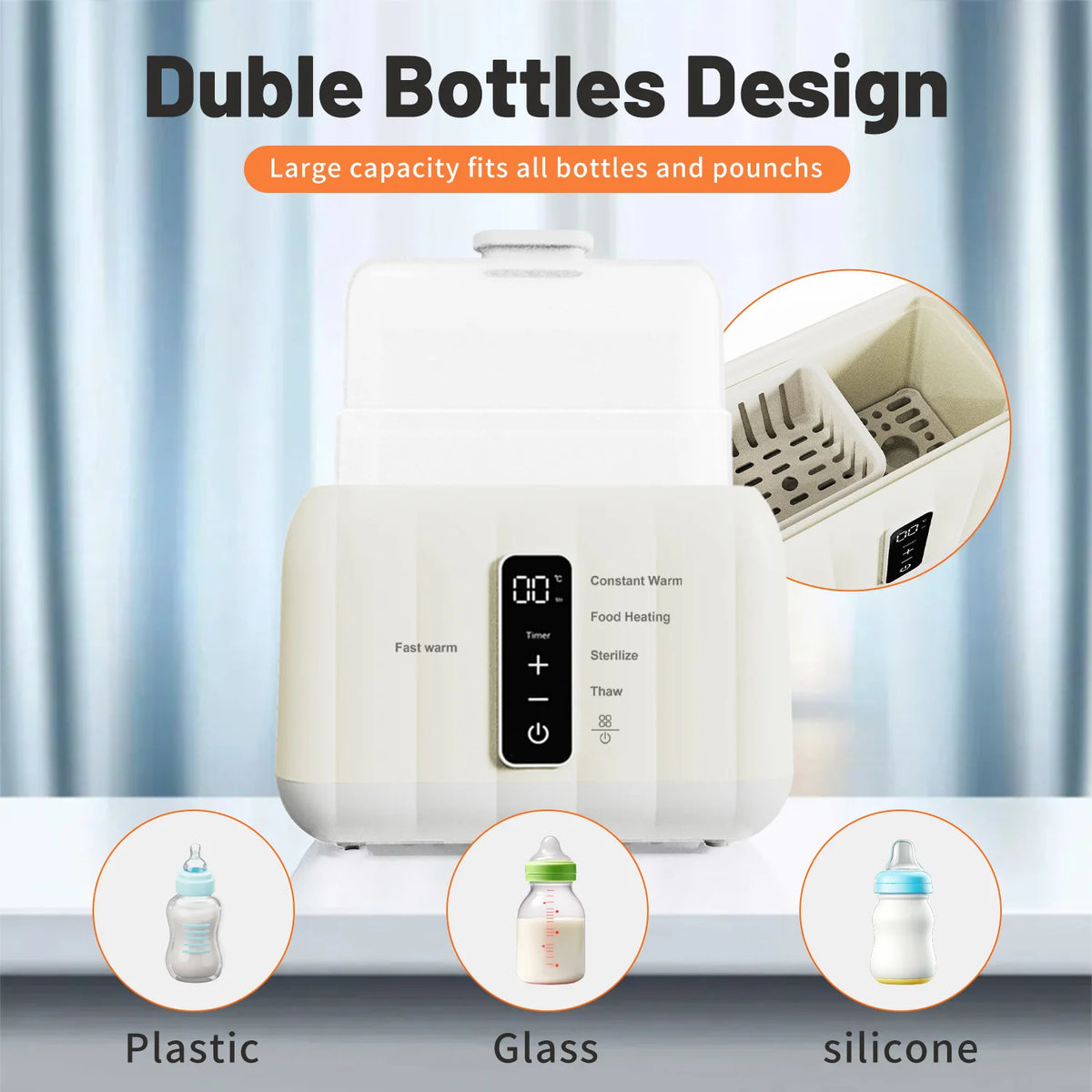 Multi Function Double Baby Bottle Warmer Fast Baby, Baby Milk Warmer Food Heater with Accurate Temperature Control Formula Water Warmer for Twins