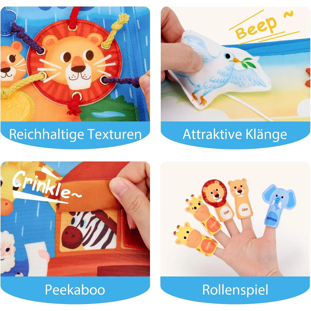 Children's baby Early Education Intelligence Learning baby Toys Felt Learning Board, Busy Board, Busy Book, Cloth Book, Including Life Skills, Alphabet, Numbers, Shapes Colors, Animals, Weather, Toddler Travel Toys, Birthday