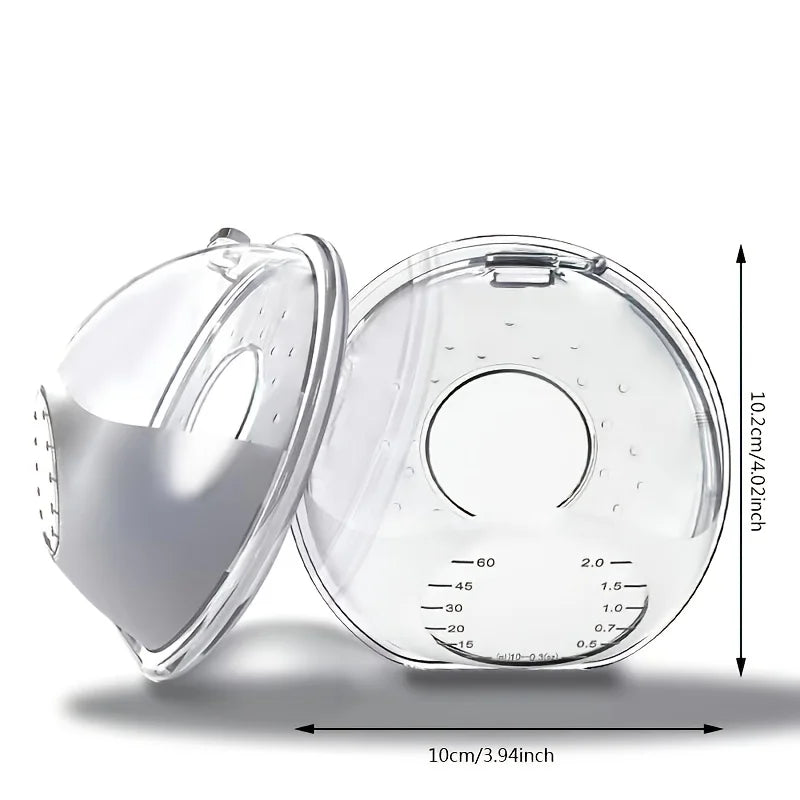 2pcs/pack Silicone Breast Milk Collector with Stand & Scale,Soft Breast Shell,Reusable Nursing Pad Nursing Cup,Portable Travel Milk Saver for Breastfeeding 2oz/60ml