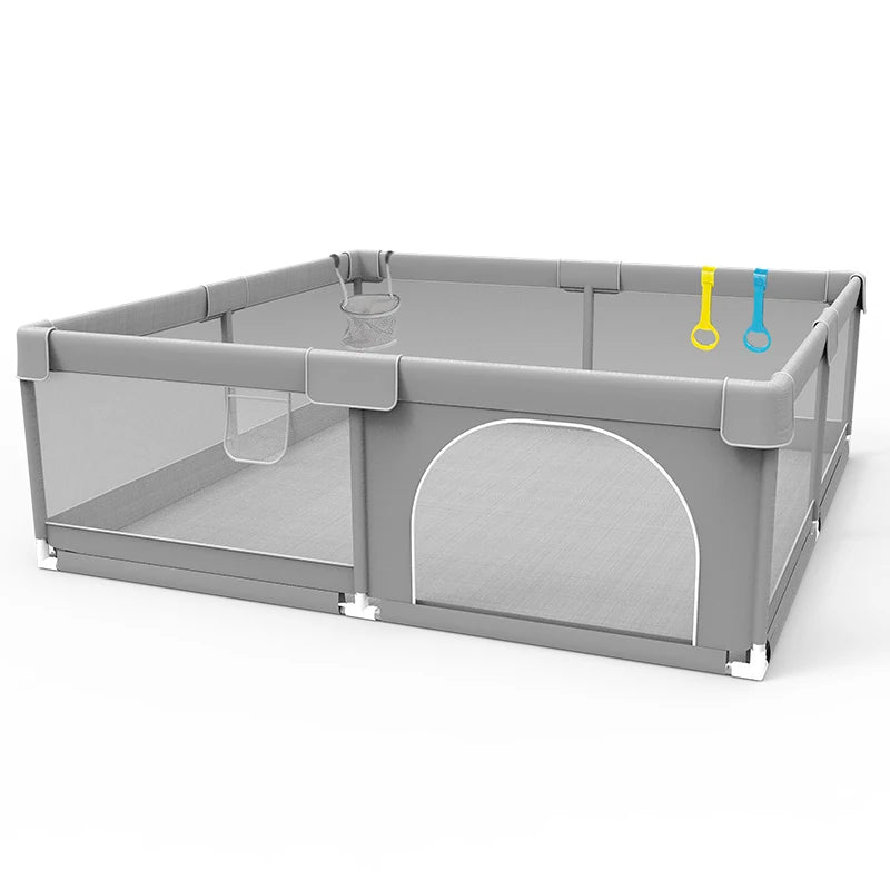 IMBABY Grey Corral for Baby with Protective Angle Baby Playground Quality Baby Crawling Fence Game Playpen for Children Playpen