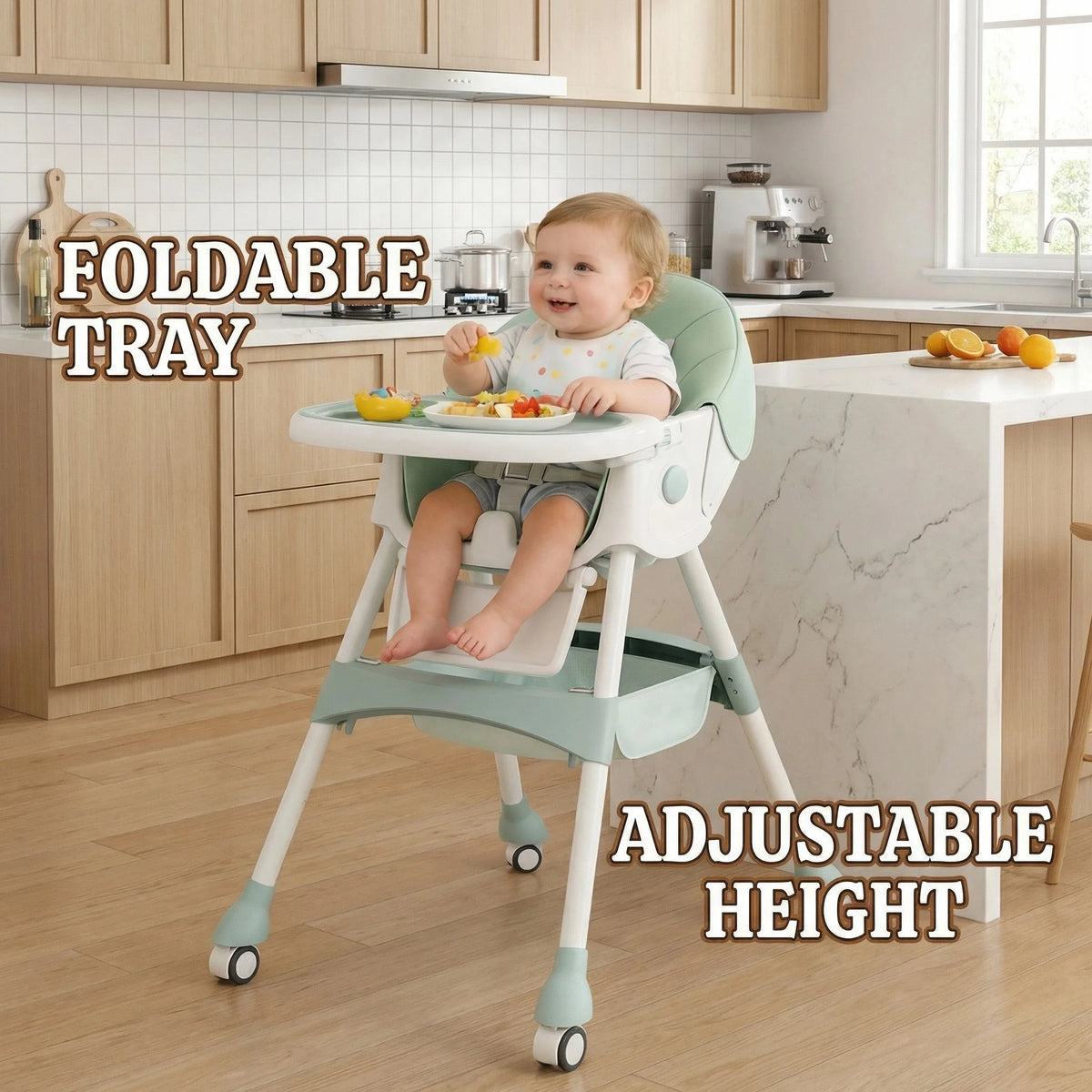 Foldable Kids Multi-functional Dining Chair Adjustable Baby Feeding Chair Portable Household Rocking Dining Table Chair With Safety Belt
