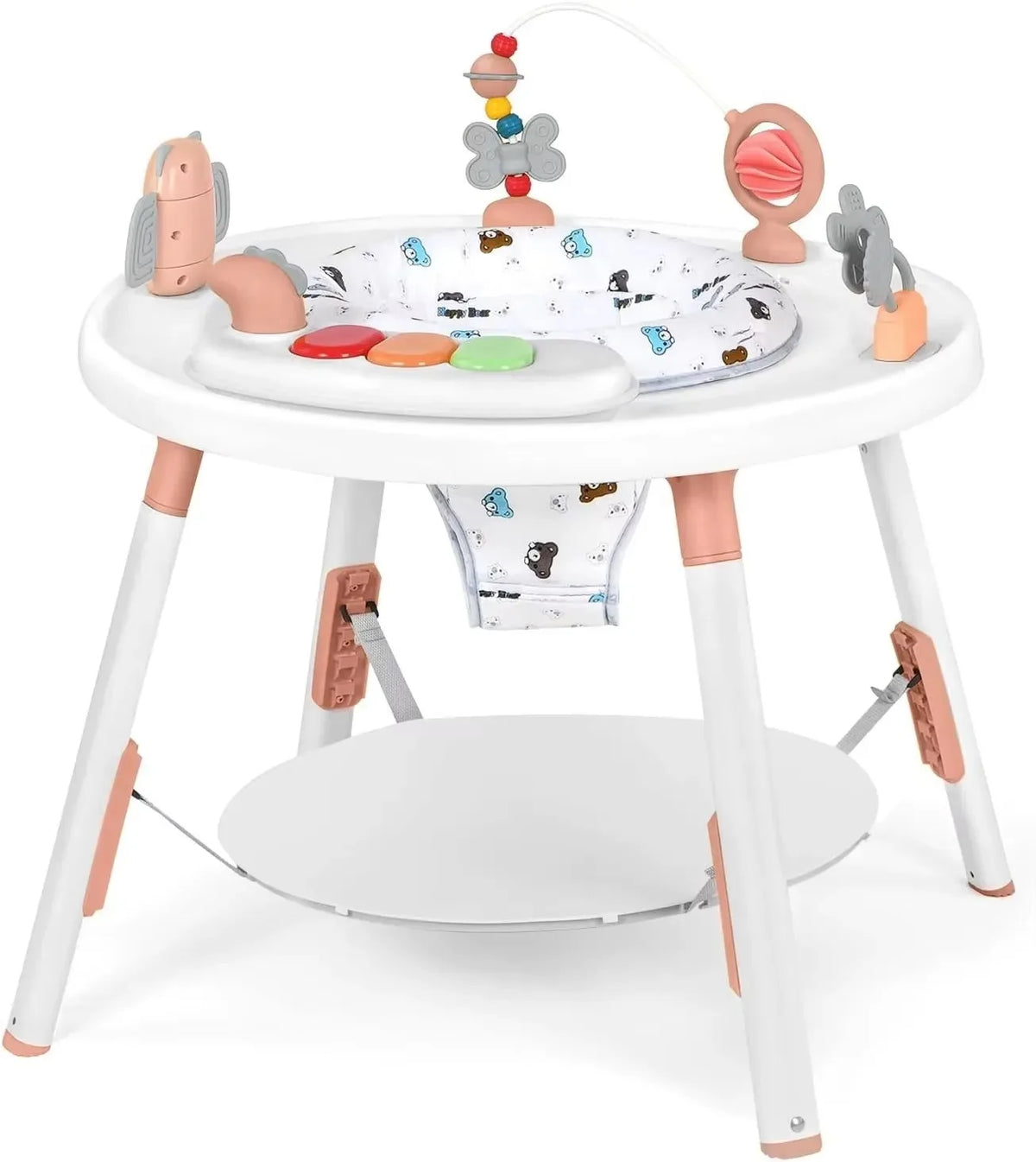 Baby 3-in-1 Activity Center & Jumper Table with 360° Rotating Seat & Removable Toys, Perfect for Infant Play & Entertainment