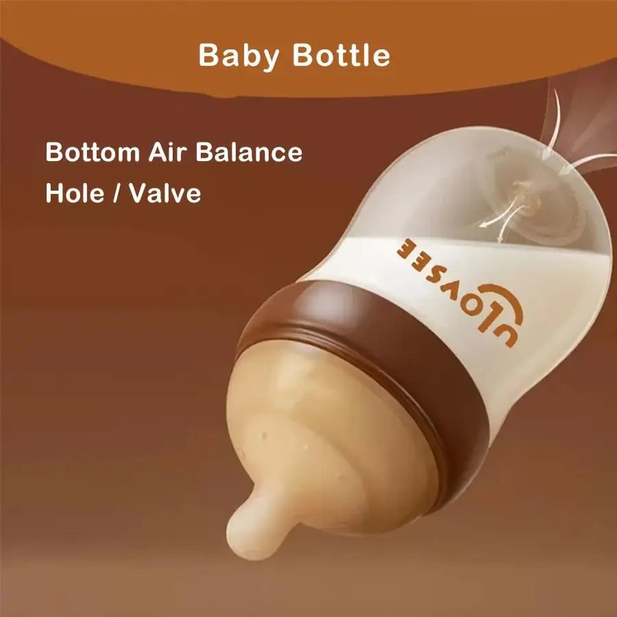 4oz,8oz High Borosilicate Glass Baby Bottles, Wide-Neck Glass Feeding Bottle, Milk Bottle with Bottom Air Balance Hole/Valve, Perfect Gift for Newborn