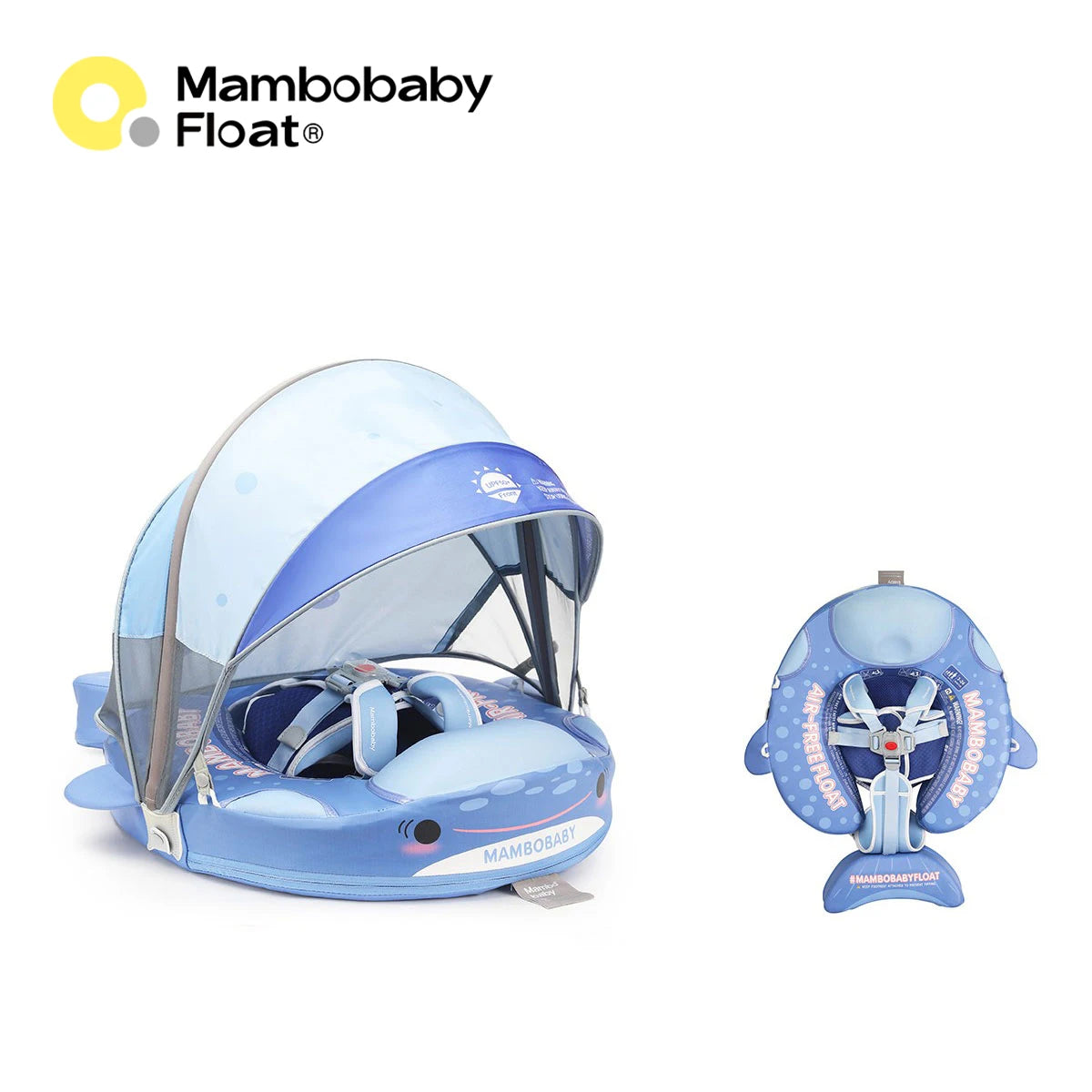 Mambobaby Float Cool Shade, No Sunburn Comfort Skin-friendly Design ST:  New York 3-24 Month B503-143-W-Z Air-Free Chest Float with Sunshade Canopy  Baby Swimming Ring Toddler Pool Float Infant Swim Circle Infant Fiber Ring 1