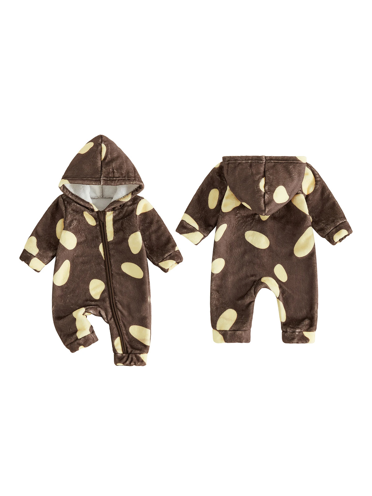 Warm With Sleeve With Hood Jumpsuit With Hood Romper Fleece Winter-Romper Compact Baby Fleece Jumpsuit
