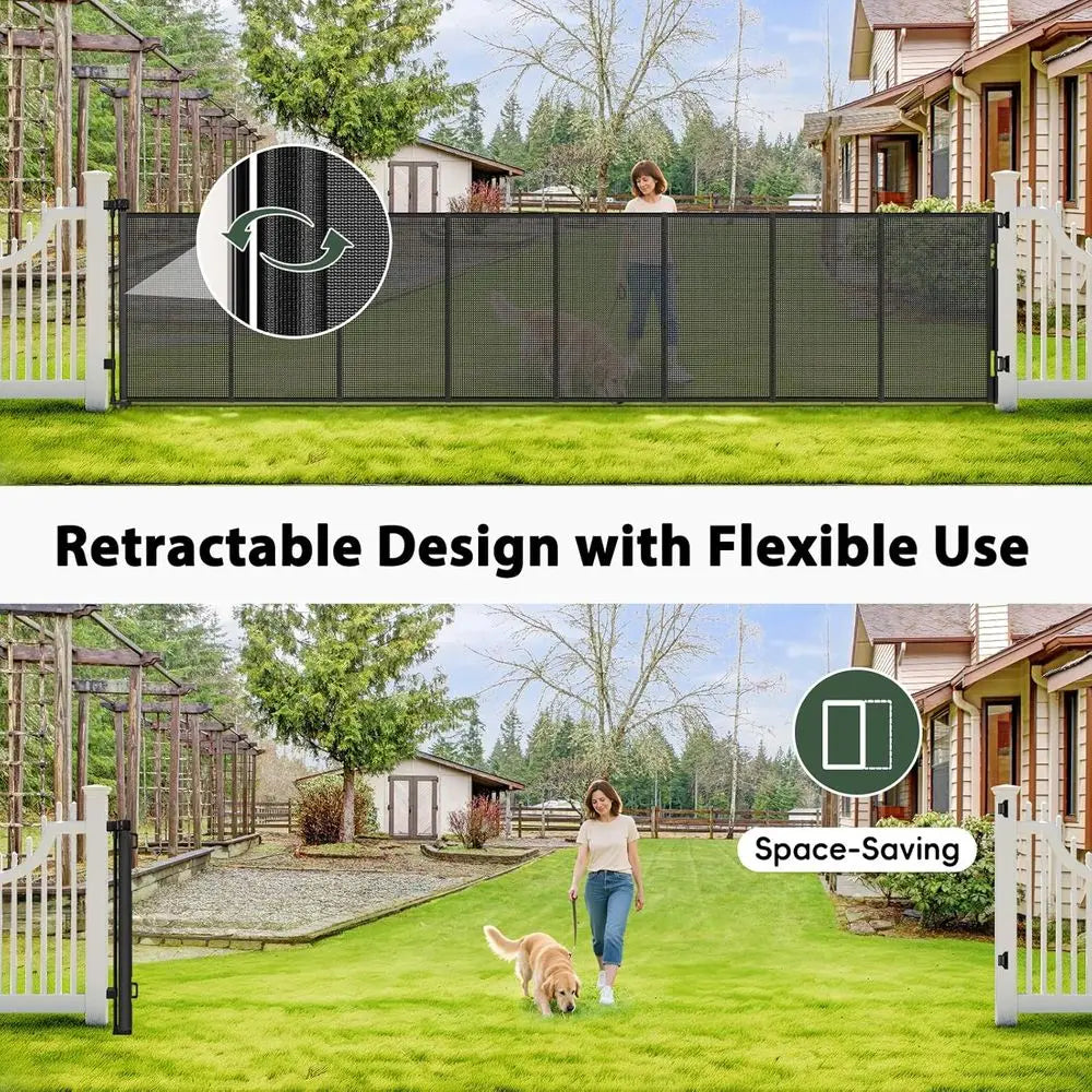 250" Reinorced Extra Wide Baby Gate Retractable Dog Gate, 21t Extra Long Baby Gate Retractable Gates or Dogs, 48" Extra Tall Pet