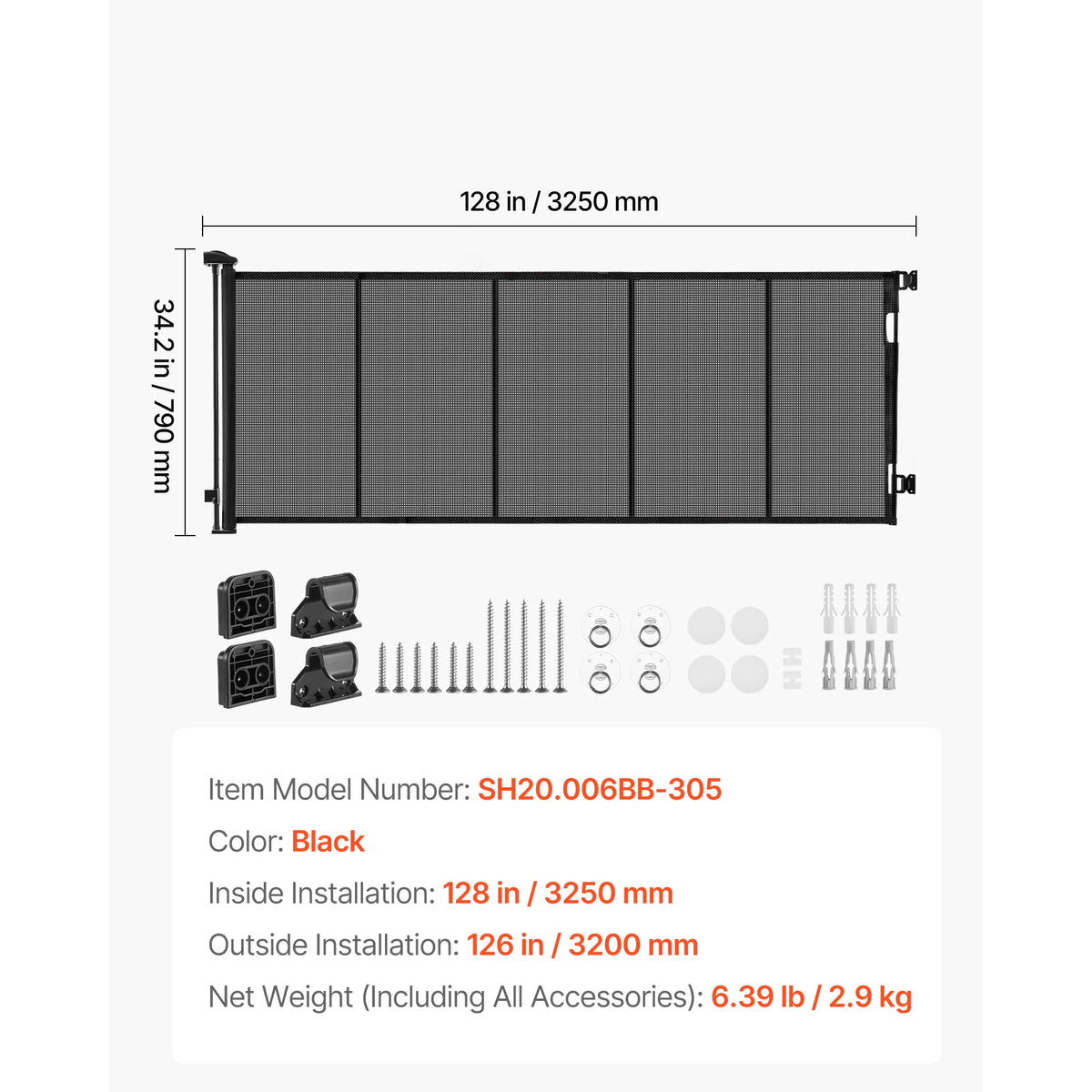 SucceBuy Retractable Baby Gate with Security Lock Walk Through Without Tripping Mesh Dog Gate for Stairs Hallways Indoor/Outdoor