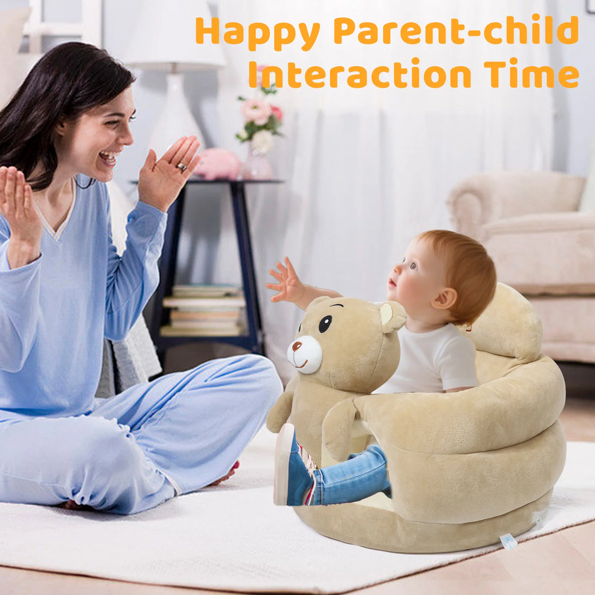 Baby Floor Seat, Animal Shaped Plush Infant Learning Sofa Chair, Anti-Slip Support Seat for Baby Learning to Sit Up, Great Gift for Newborn Boys Girls