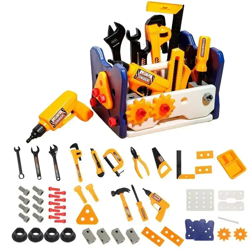 41pieces Tool Toys Repair Kit with Electric Screw Role Play Toys Plastic Toolbox Montessori Educational Toys Children Gift